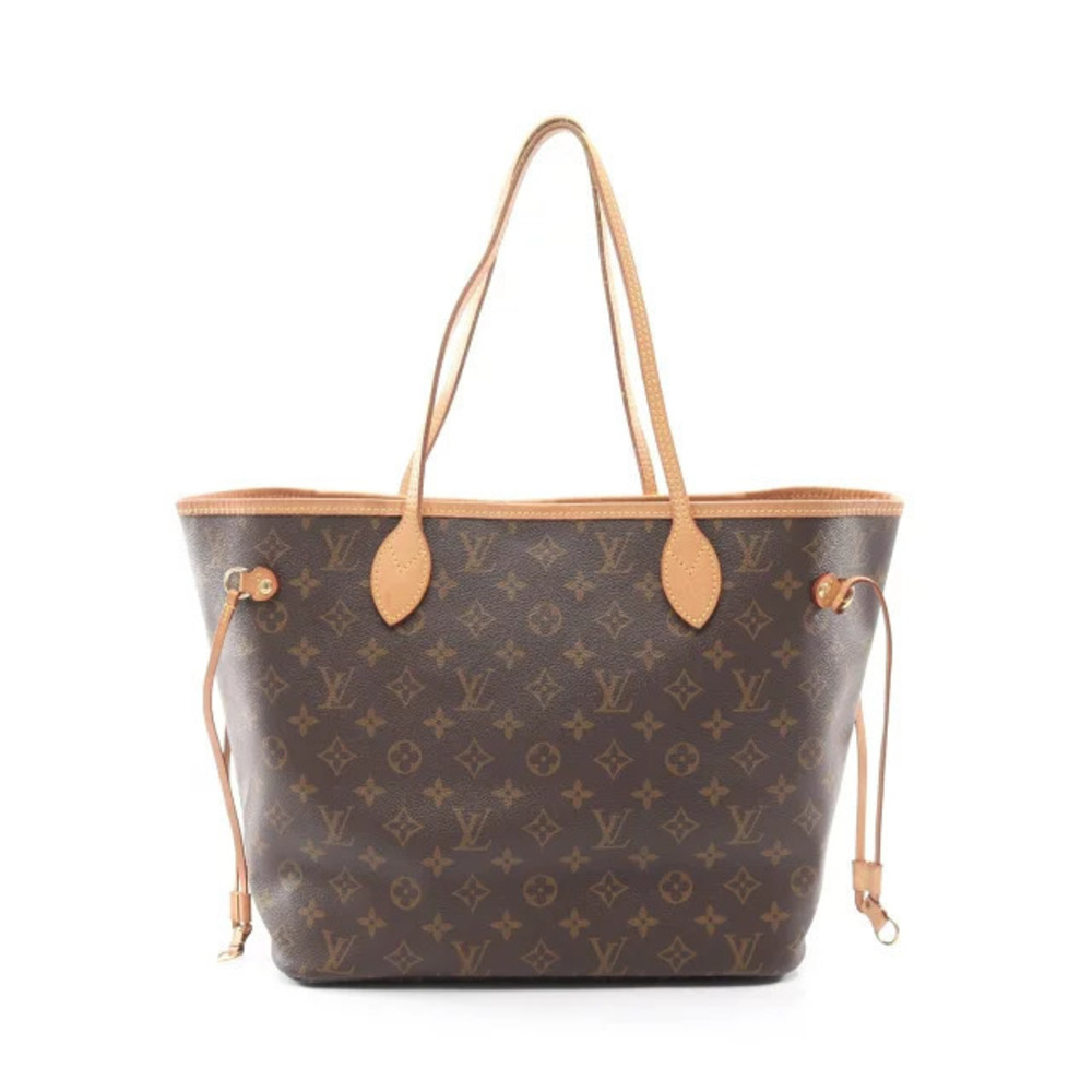 Louis Vuitton Neverfull Monogram Tote Bag Canvas Leather Brown